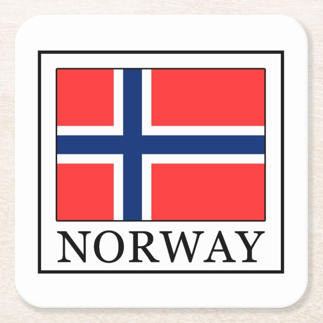 Norge Underlägg Papper Kvadrat (Framsidan)