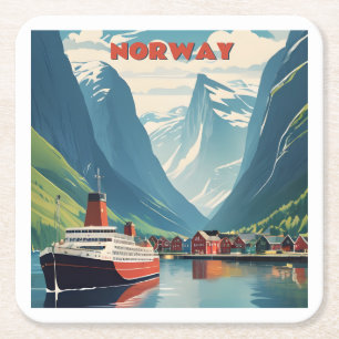 Norge Underlägg Papper Kvadrat