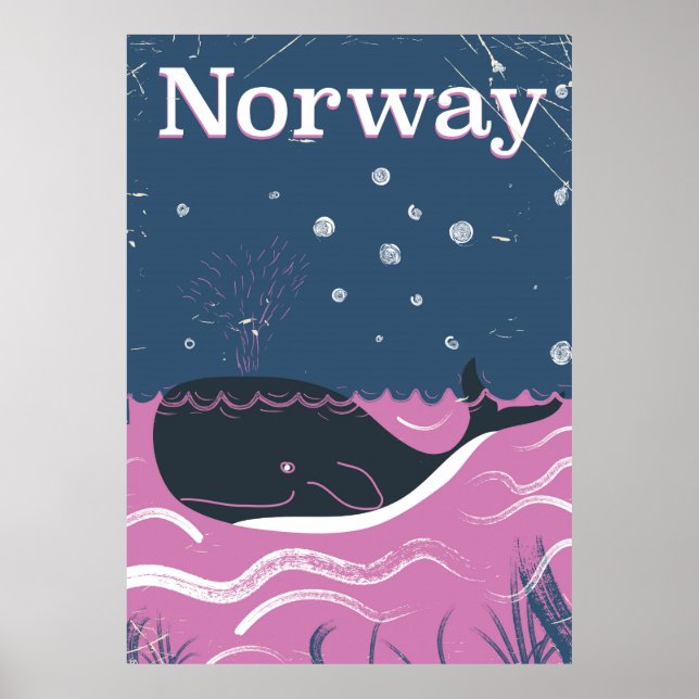 Norge val gammaldags reseposter poster (Framsidan)
