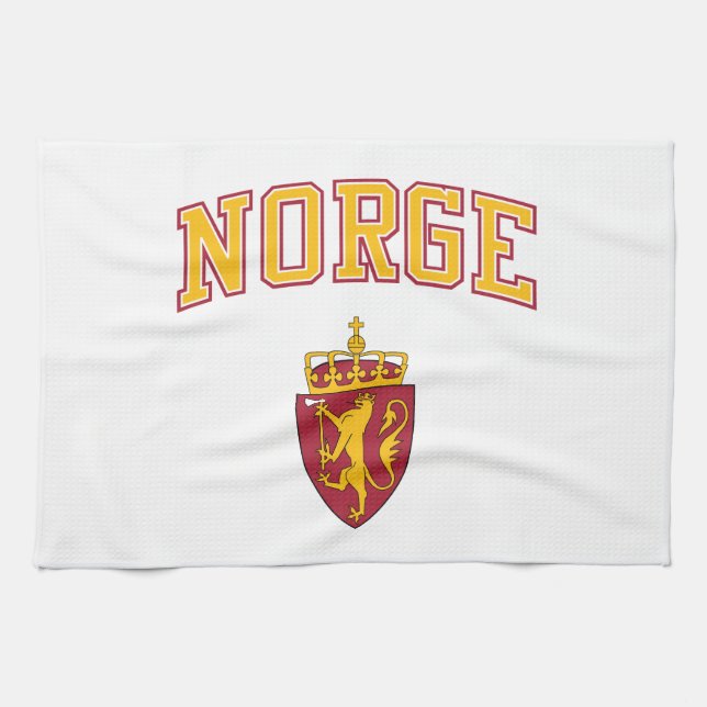 Norge + Vapensköld Kökshandduk (Horisontell)