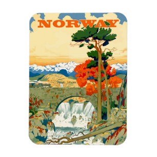 Norge, vattenfall under bron, magnet