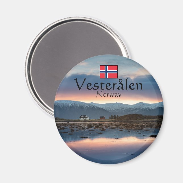 Norge Vesterålen souvenir Magnet (Front/Back)