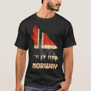 Norge Vintage Flagga Varg Skandinavien Norge Souve T Shirt