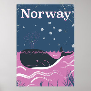 Norge vintage resor poster
