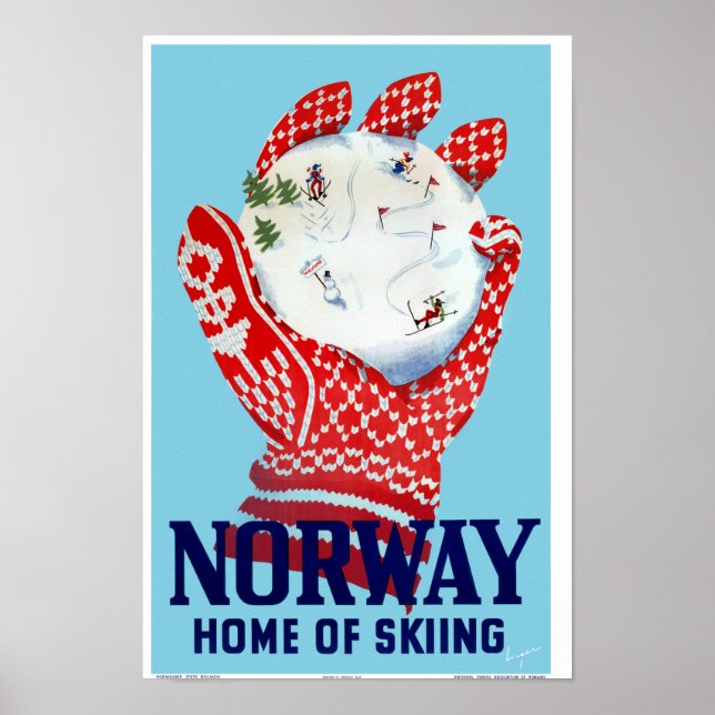 Norge Vintage resor Poster återställd (Framsidan)