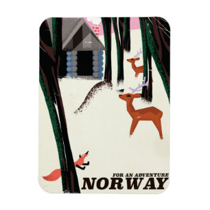 Norge vintage resor poster landskap magnet