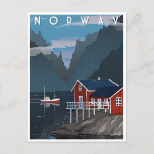 Norge vintage resor vintereuropé kryssning vykort