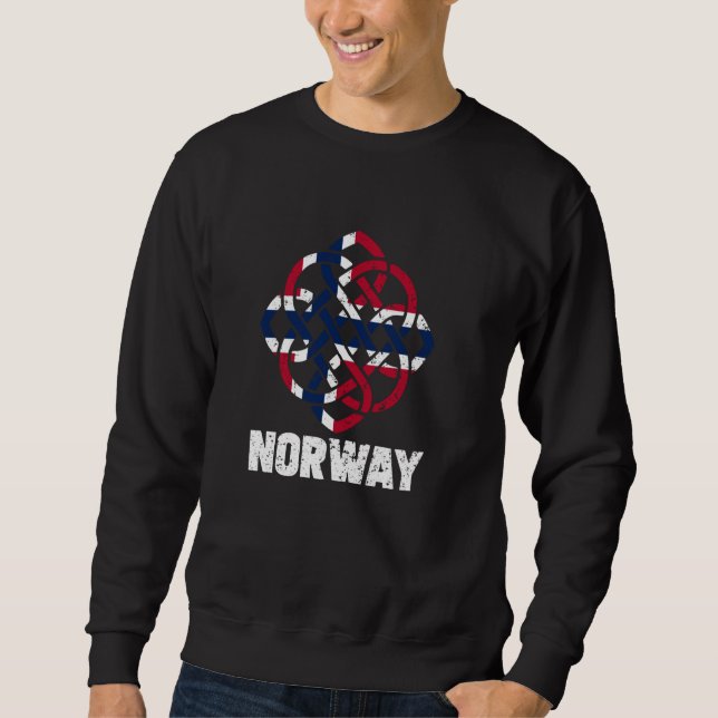 norge-viskskandinaviska norse nordiska valhalla n lång ärmad tröja (Framsida)