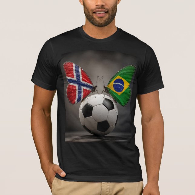 Norge vs Brasilien Fotbollströja T Shirt (Framsida)