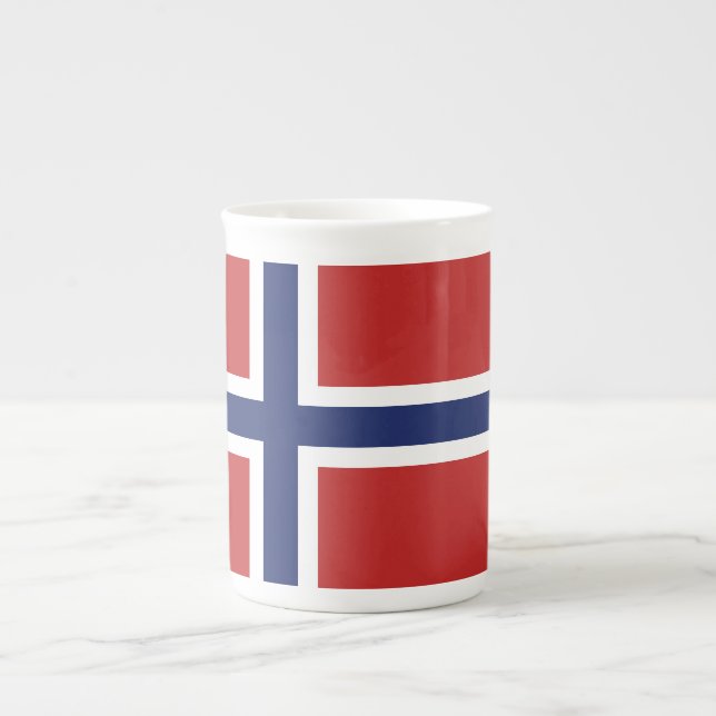 Norgeflagga Benporslin Mugg (Framsidan)