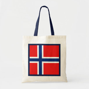 Norgeflagga hänger lös tygkasse