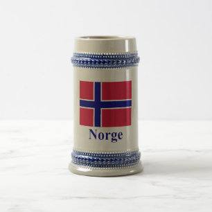 Norgeflagga med namn i norrman sejdel