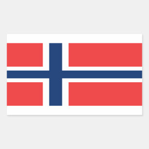 Norgeflagga Stickers* Rektangulärt Klistermärke