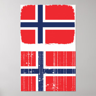 Norgeflaggaaffisch Poster