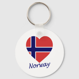 Norgeflaggahjärta Nyckelring