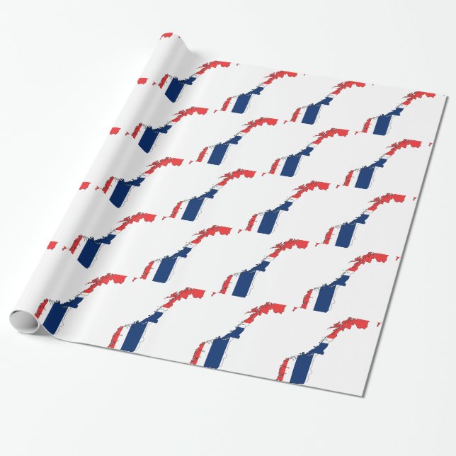 Norgeflaggakarta Presentpapper (Utrullad)