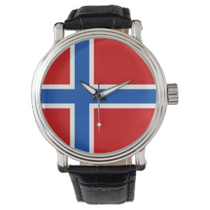 Norgeklocka - flagga av norgen armbandsur