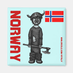 Norgemagnet med roliga viking magnet