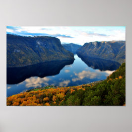 Norgen Aurlandsfjord Flam Norsk Fjord Poster