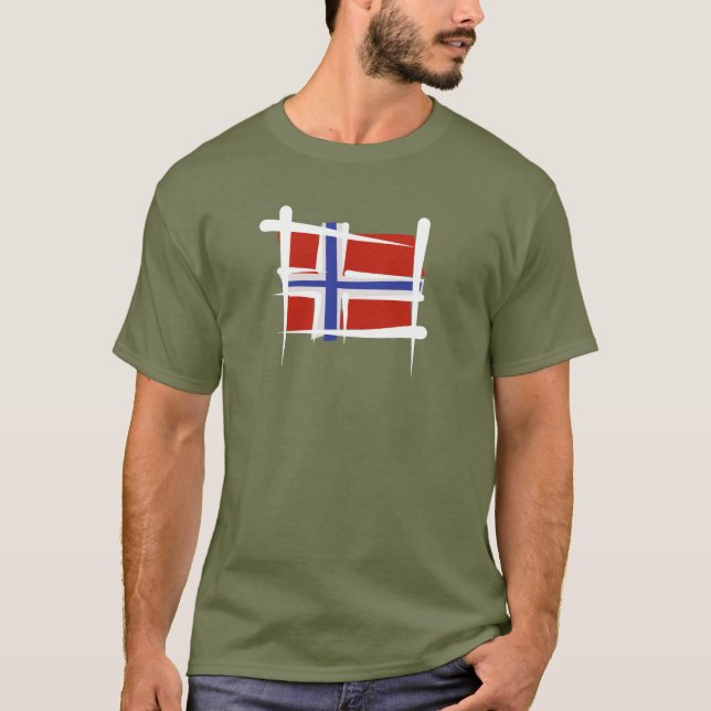 Norgen borstar flagga t shirt (Framsida)