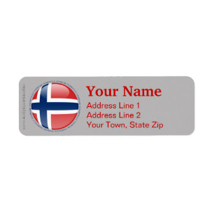 Norgen bubblar flagga returadress etikett