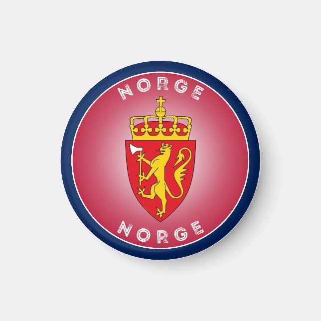 Norgen Jackar Armens cirkelform Magnet (Framsidan)