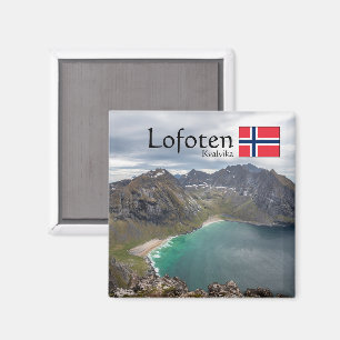 Norgen Kvalvika Lofoten Magnet