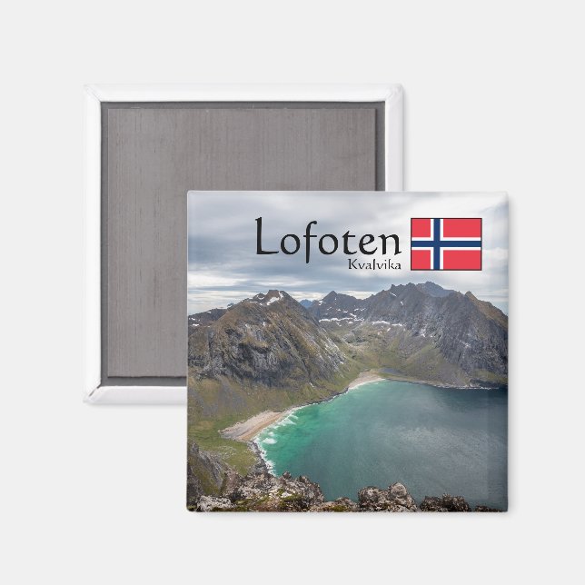 Norgen Kvalvika Lofoten Magnet (Front/Back)