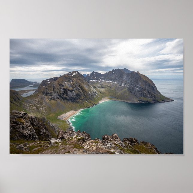 Norgen Kvalvika Lofoten Poster (Framsidan)