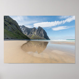 Norgen Kvalvika Lofoten Poster