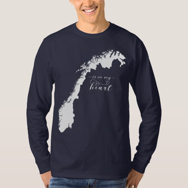 Norgen ligger i mitt hjärta t shirt (Framsida)