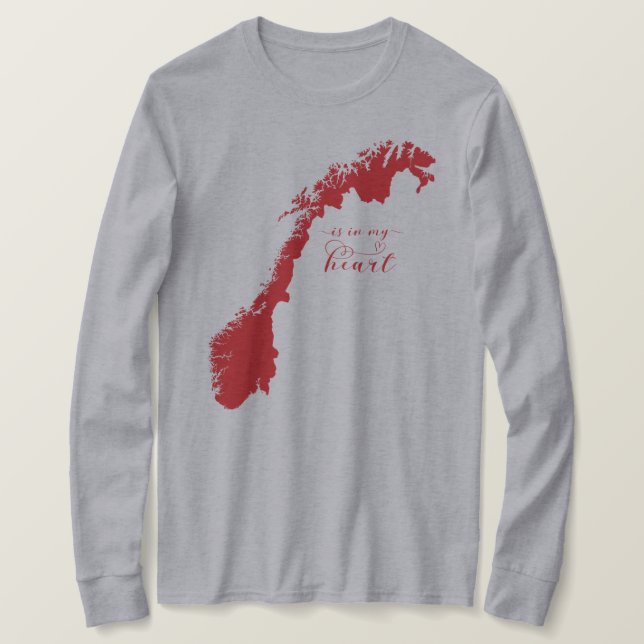 Norgen ligger i mitt hjärta t shirt (Design framsida)