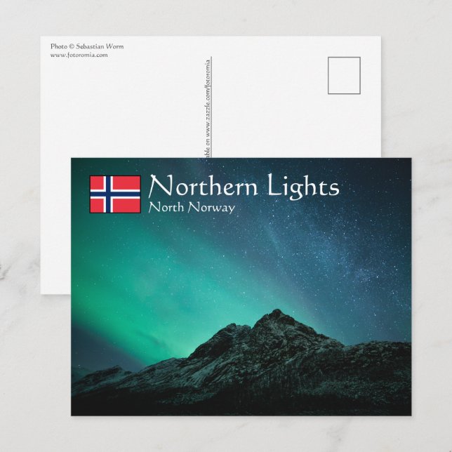 Norgen Norra Ljus Vykort (Fram/baksida)