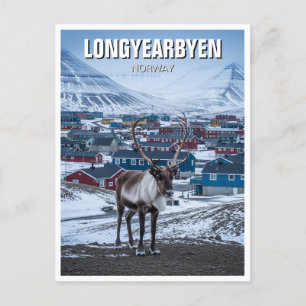 Norgen Reindeer Longyearbyen Svalbard Vykort