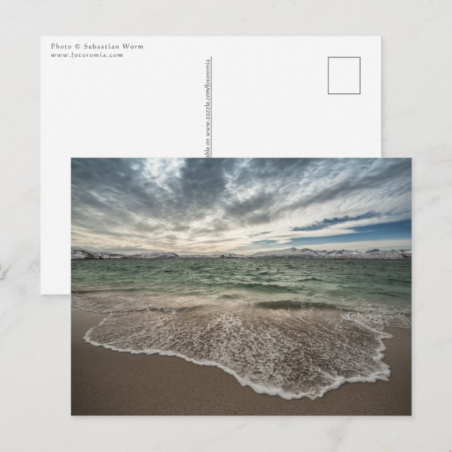 Norgen Sommaroy Beach Vykort (Fram/baksida)