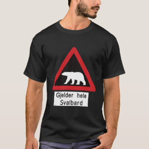 Norgen Svalbard Polar Bear Sign Gjelder T Shirt