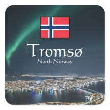 Norgen Tromso i norra Ljus