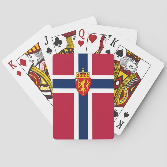 Norgens Flagga/ Jackat Arm Casinokort (Baksidan)