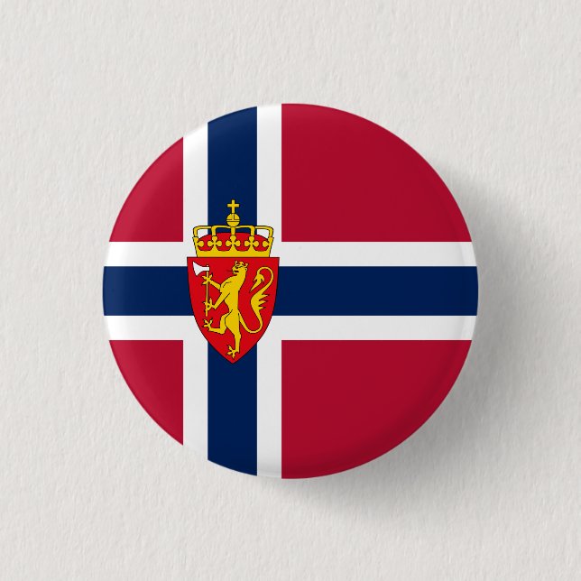 Norgens Flagga/ Jackat Arm Knapp (Framsida)