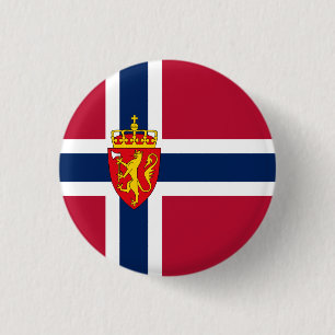 Norgens Flagga/ Jackat Arm Knapp