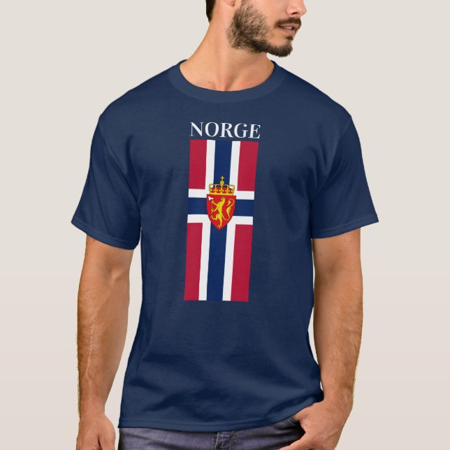 Norgens Flagga/ Jackat Arm T Shirt (Framsida)