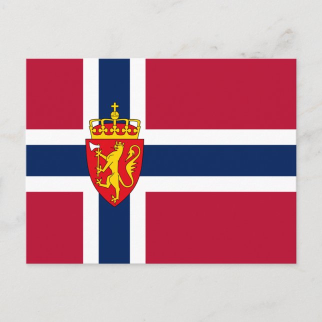 Norgens Flagga/ Jackat Arm Vykort (Framsida)