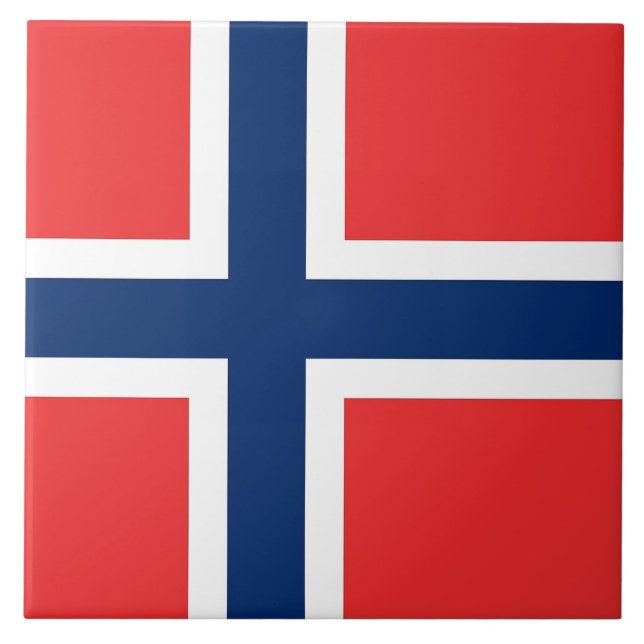 Norgens Flagga Kakelplatta (Framsidan)
