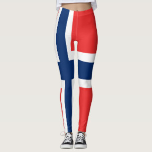 Norgens flagga över hela designen leggings