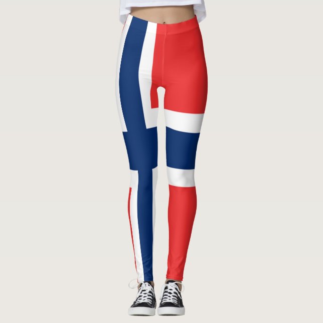 Norgens flagga över hela designen leggings (Framsida)