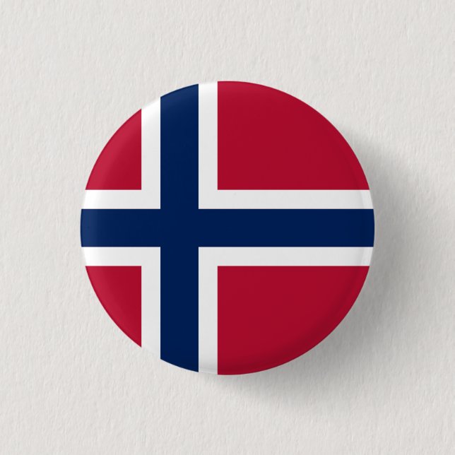 Norgens nationella Flagga Knapp (Framsida)