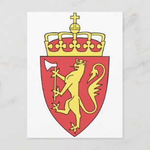 Norgens Officiell Jackar Arm Heraldry Symbol Vykort