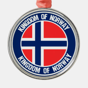 Norgens rundemblem julgransprydnad metall