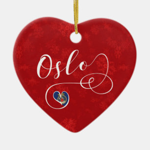 NorgeOslo hjärta, julgranprydnad Julgransprydnad Keramik