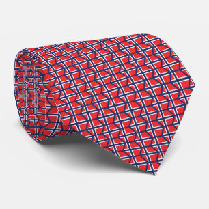 Norges flagg geometriskt hexagonmönster slips